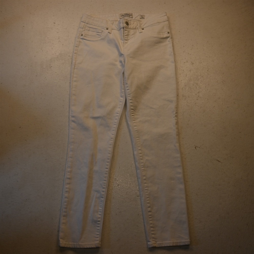Lucky Brand 6 Mid Rise Lolita Skinny White Stretch Denim Womens Jeans